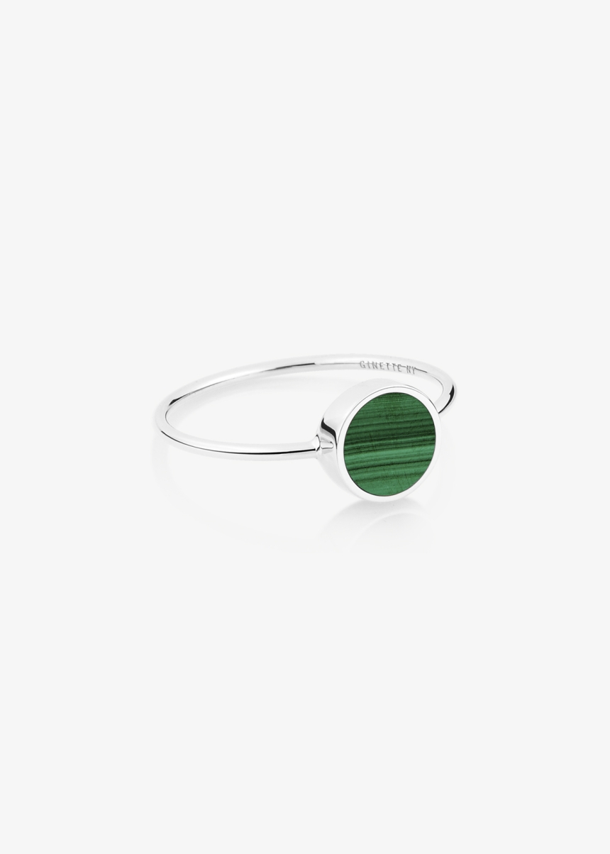 mini ever malachite white gold disc ring