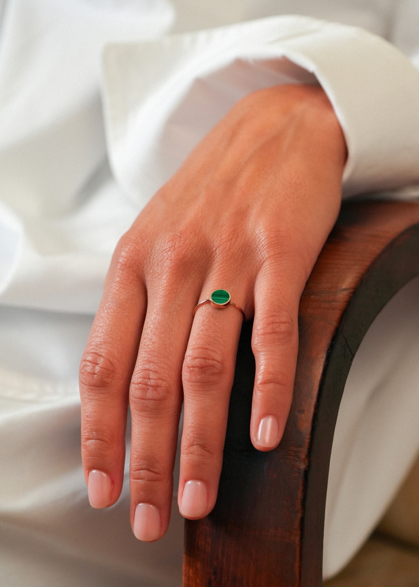 mini ever malachite disc ring