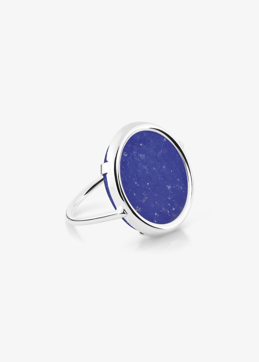lapis white gold disc ring