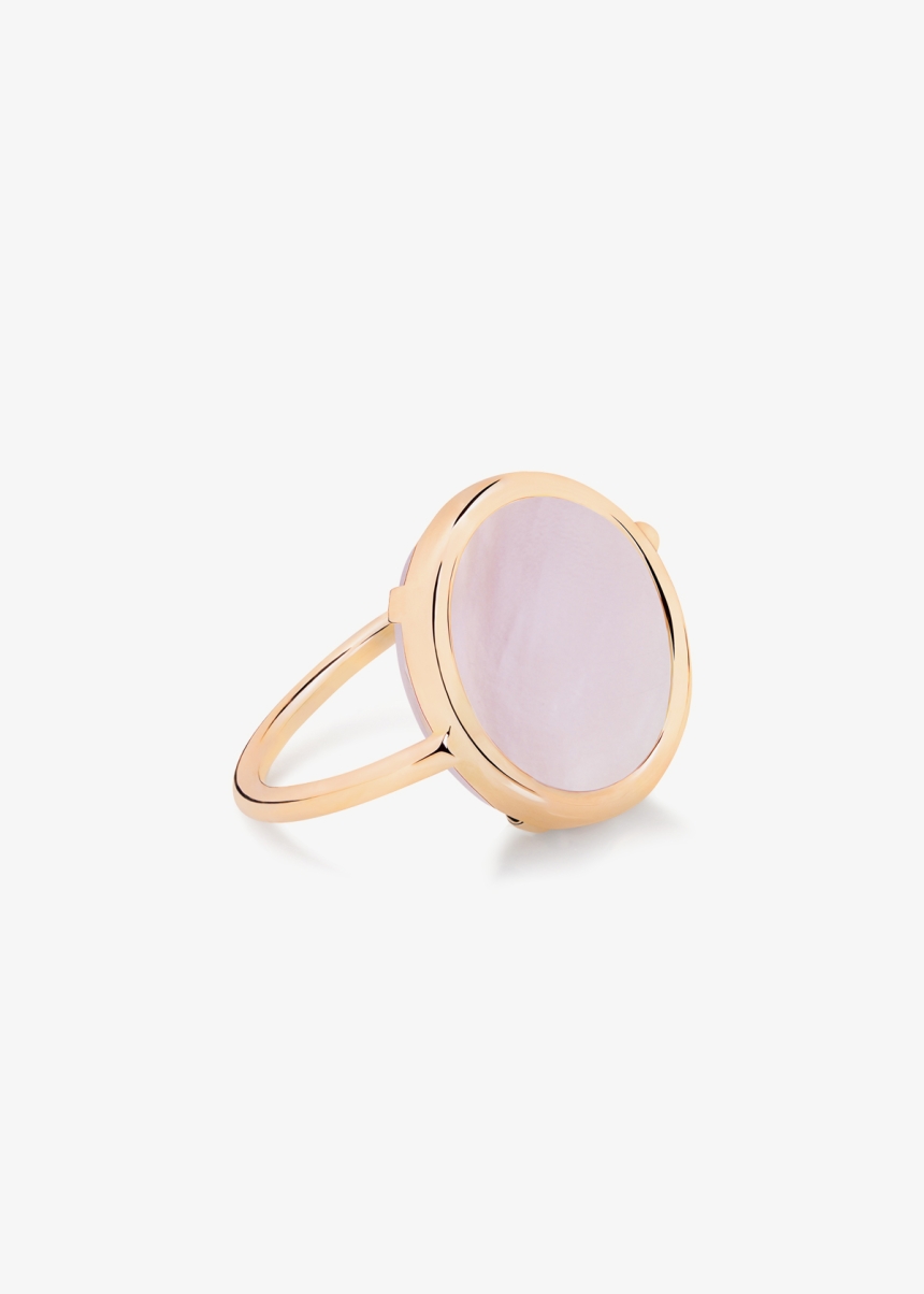baby pink MOP disc ring