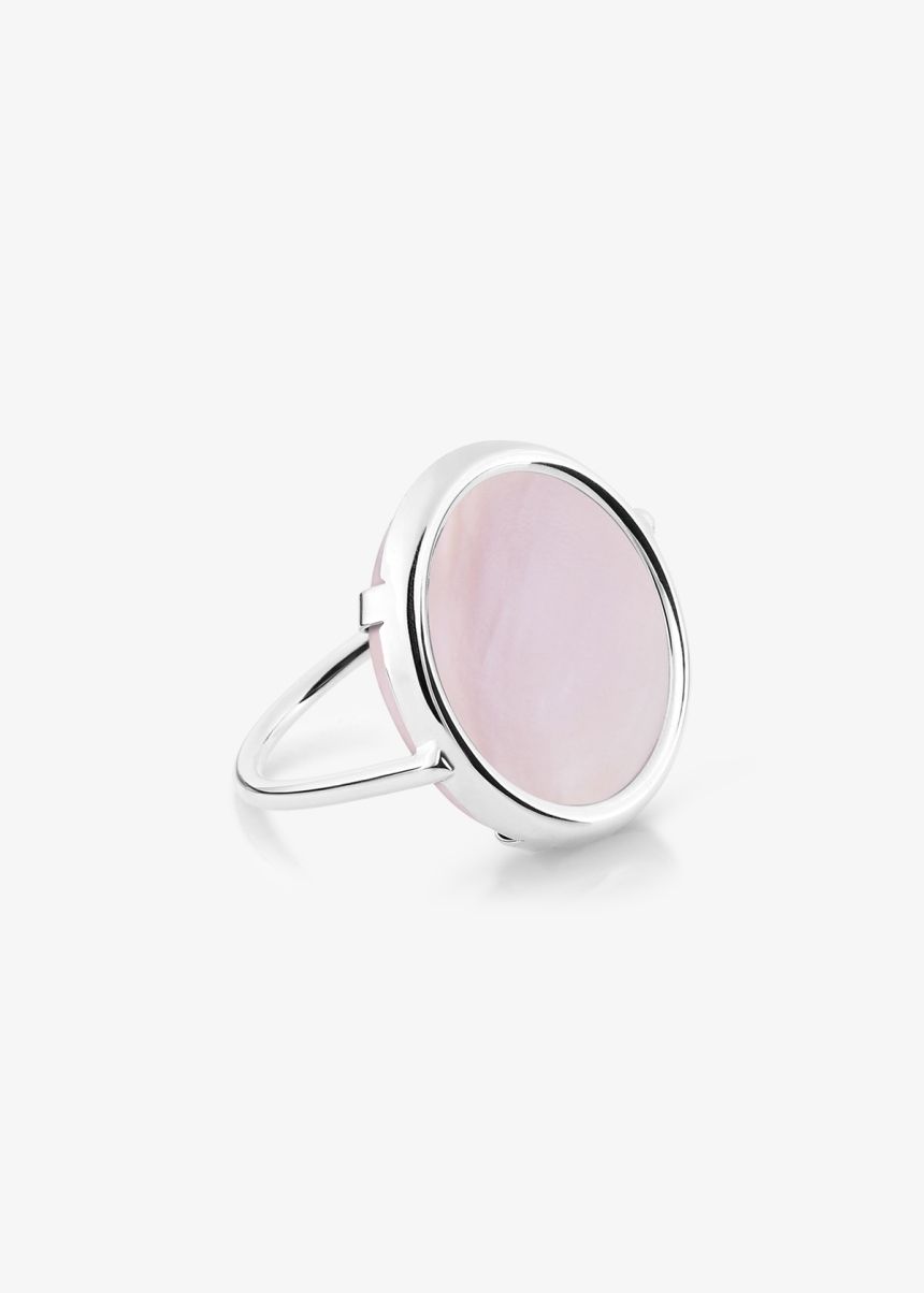 ever pink MOP white gold disc ring