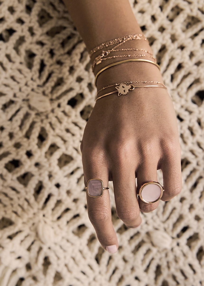 ever pink MOP disc ring