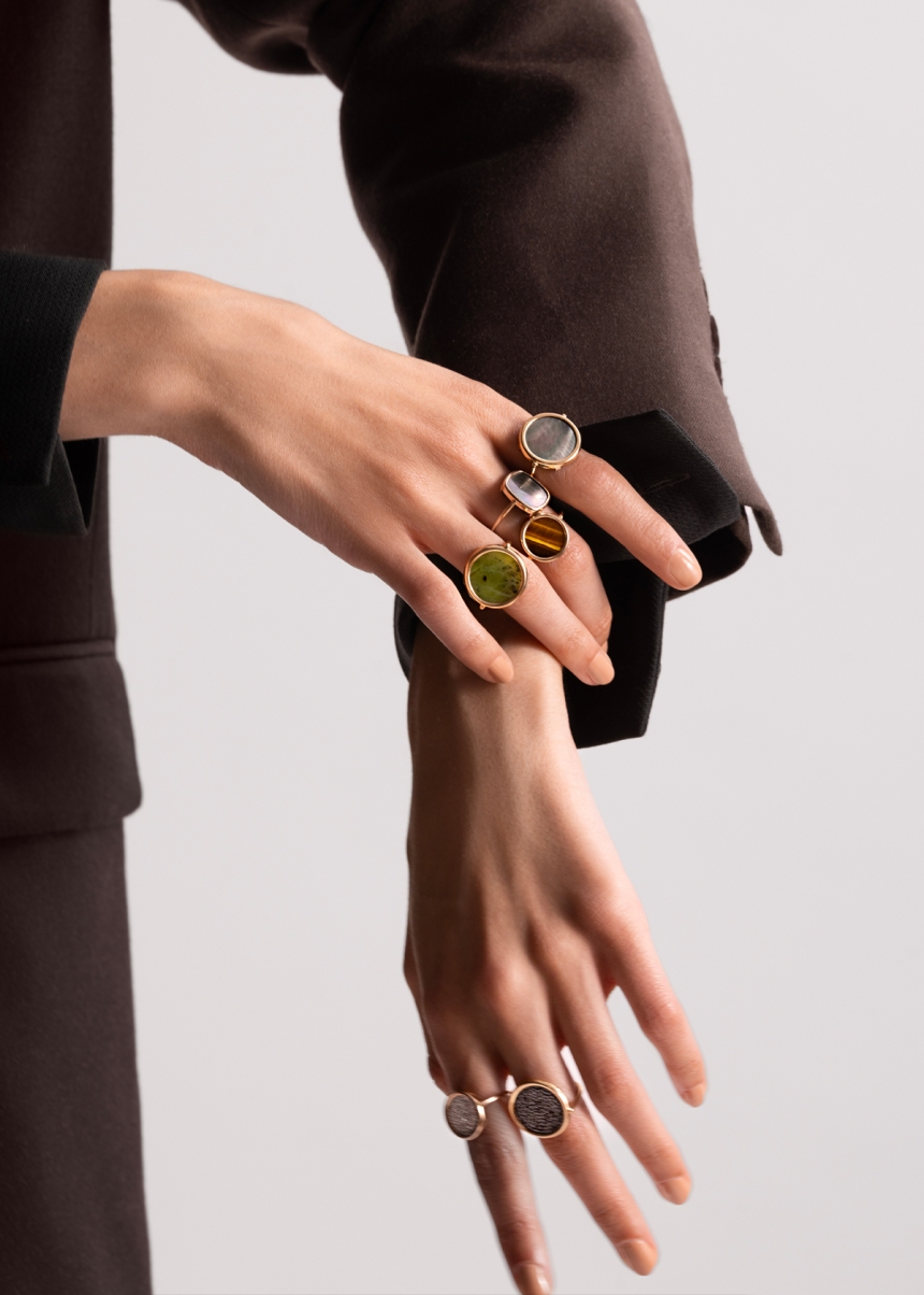 baby tiger eye disc ring