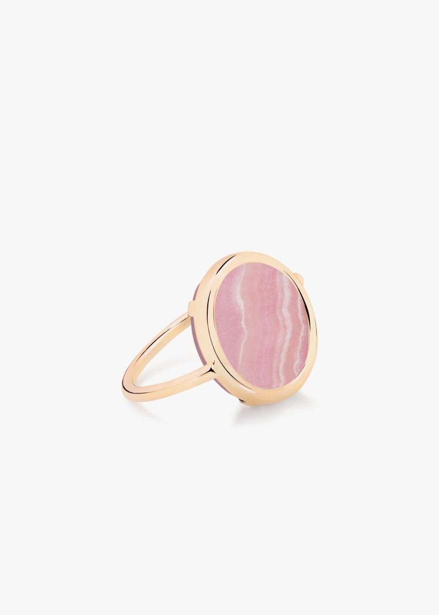baby rhodochrosite disc ring