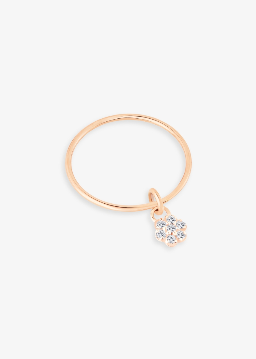 diamond lotus single circle ring