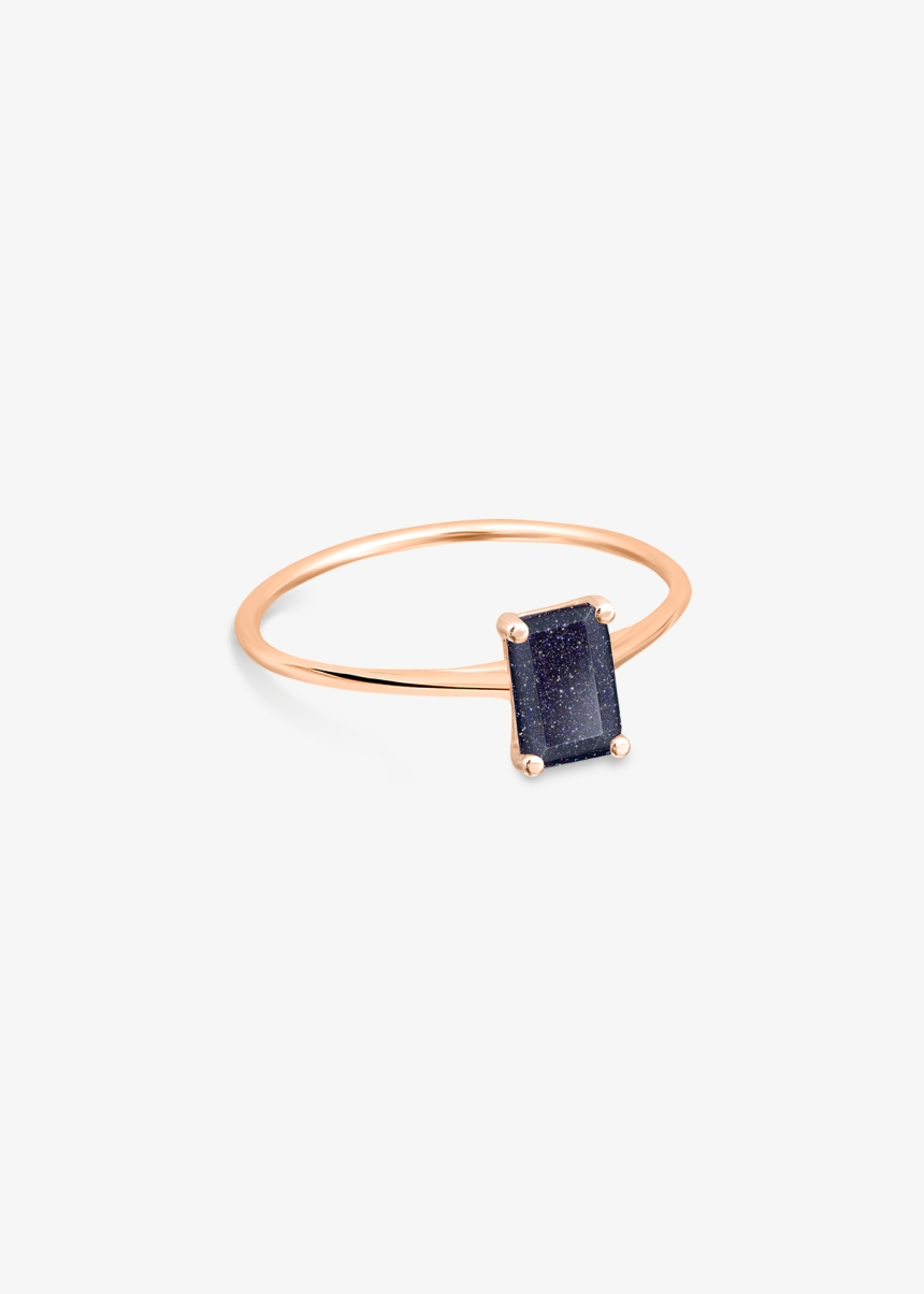 mini midnight blue sandstone ring