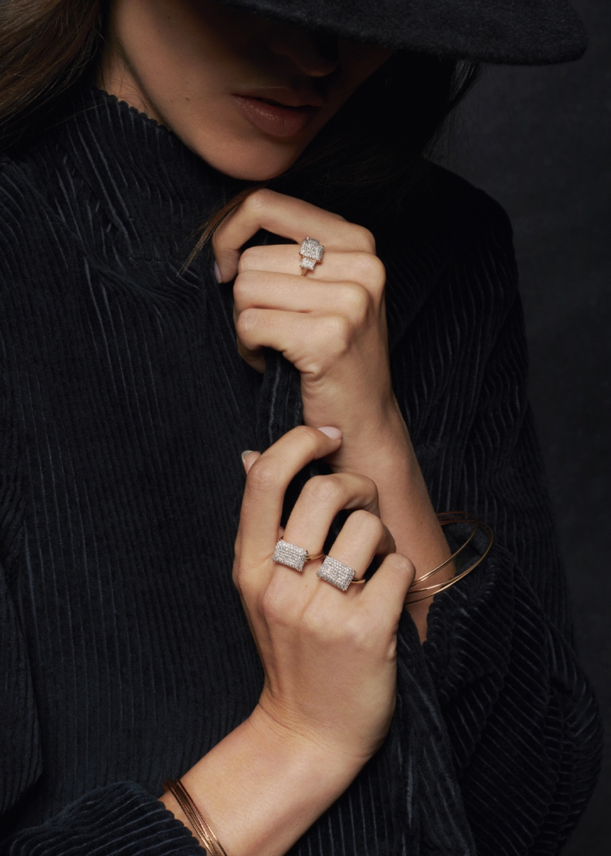 diamond midnight horizontal ring