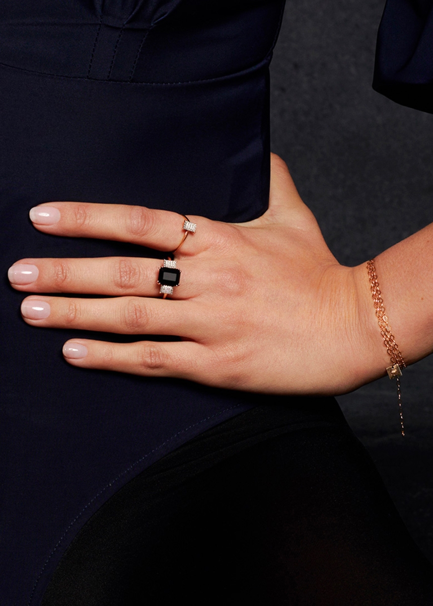midnight diamond & onyx ring