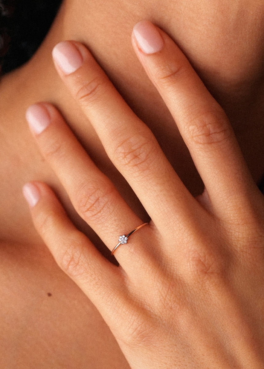 mini diamond star ring