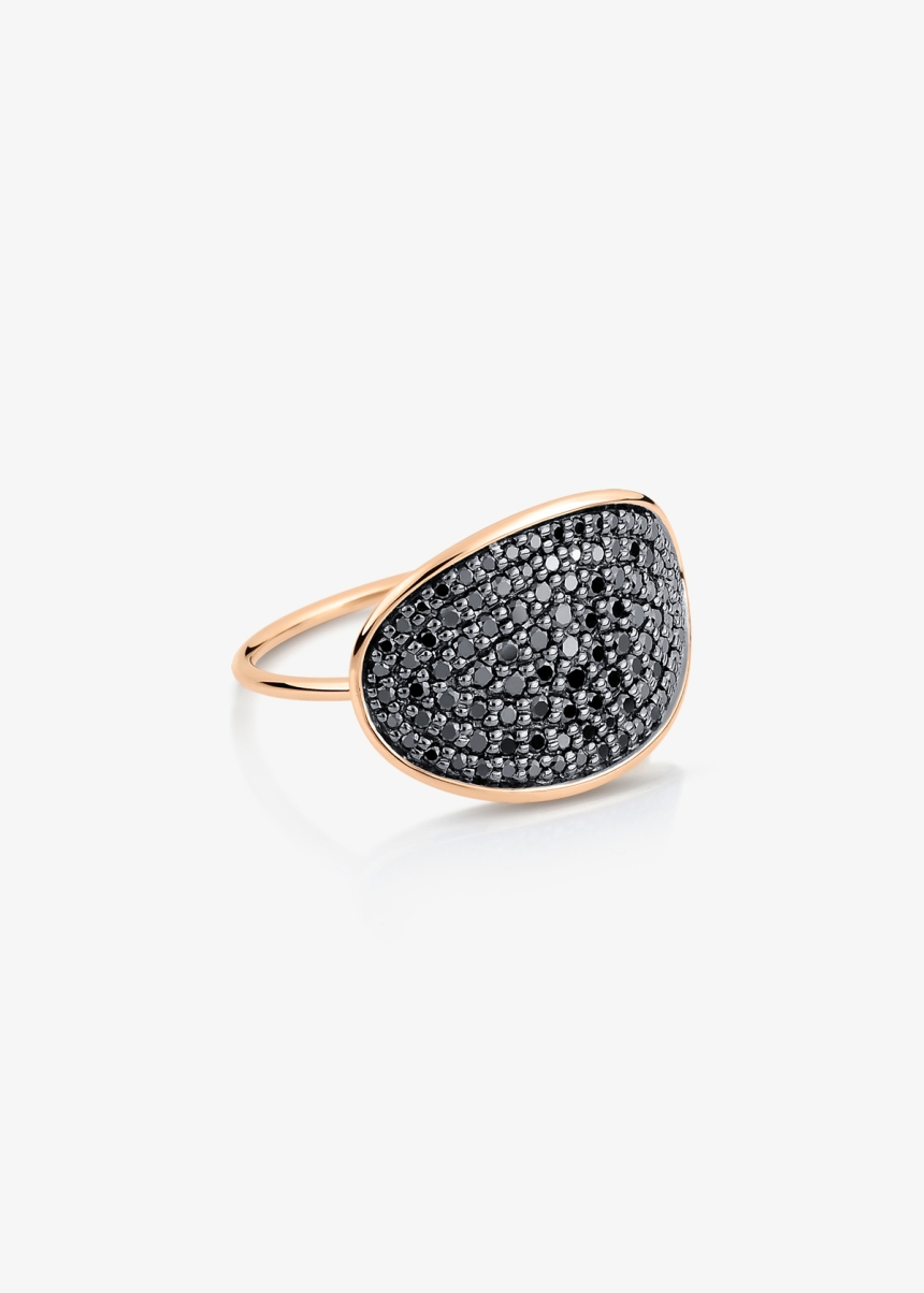 large sequin black diamond ring