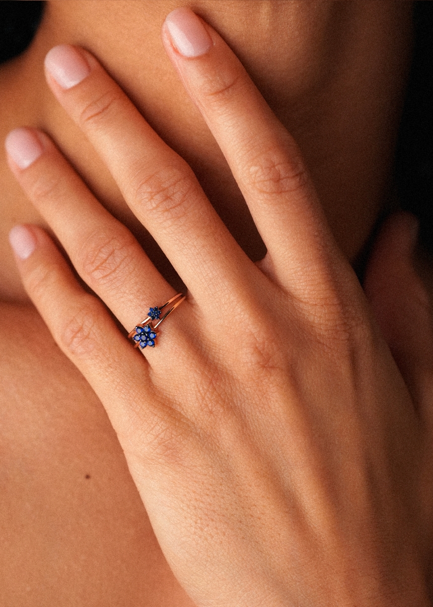 mini sapphire star ring