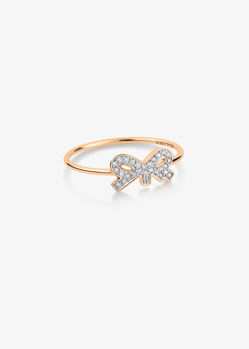 tiny diamond bow ring