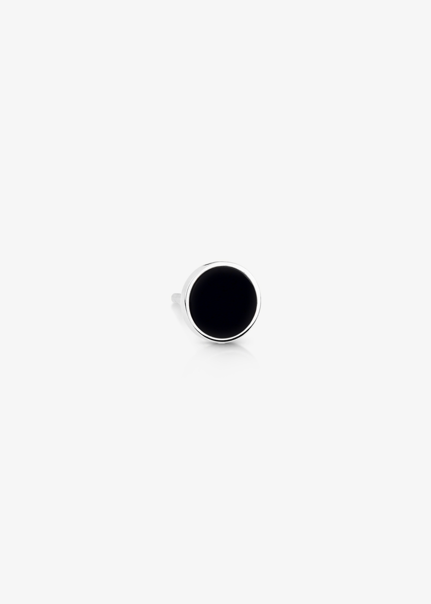 solo ever onyx white gold disc stud
