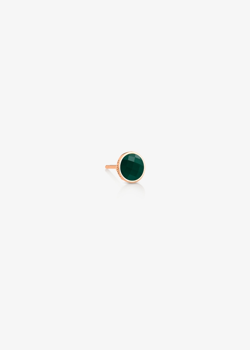 solo pixie ever green agate disc stud