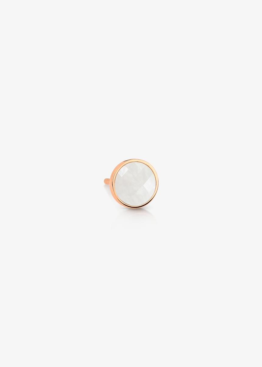solo pixie ever white moonstone disc stud