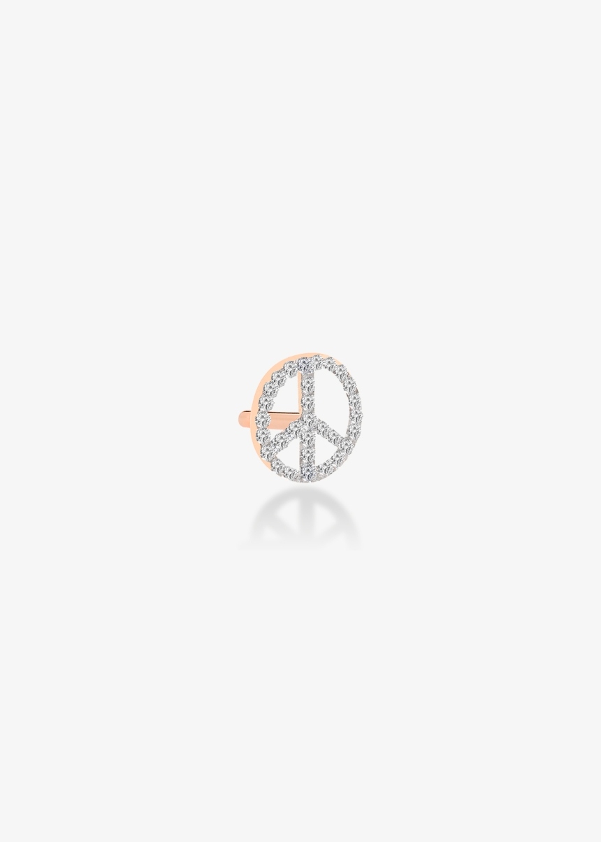 solo diamond peace & love stud