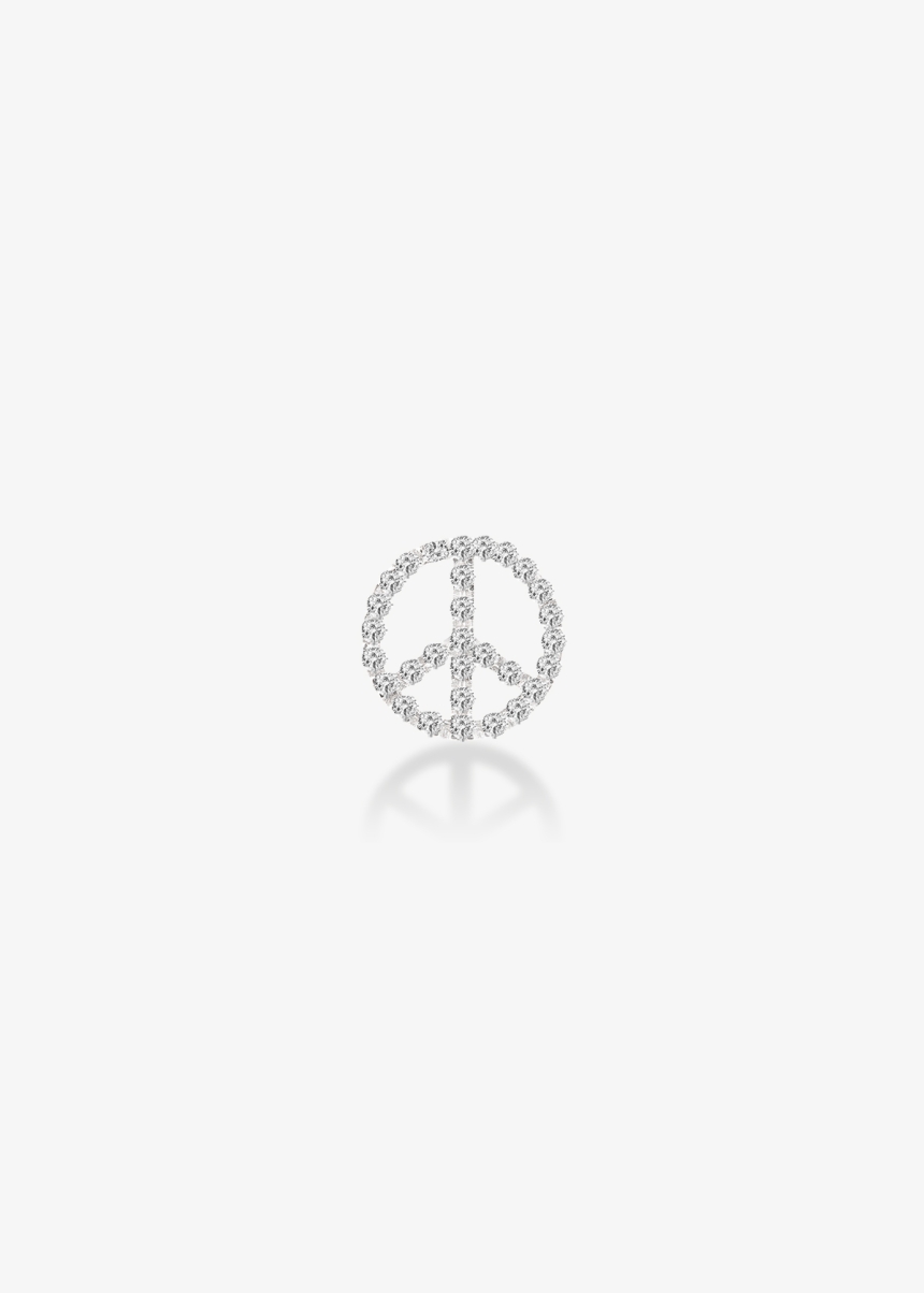 solo diamond peace & love stud